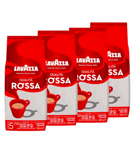 Quattro confezioni di caffe in grani qualità rossa da 500g in offerta