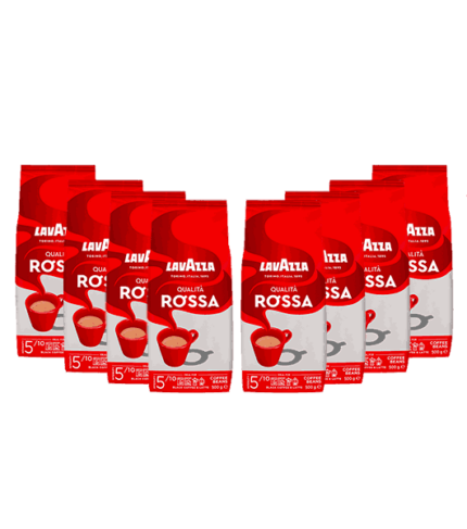 Otto confezione di caffe in grani qualità rossa da 500g in offerta