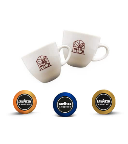 Kit 256 Capsule A Modo Mio + Coppia Tazzine