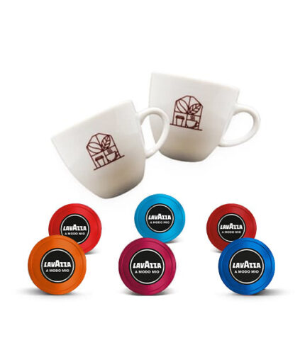 Kit 256 Capsule A Modo Mio + Coppia Tazzine