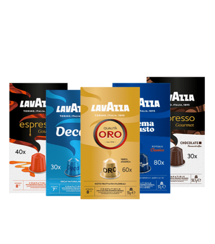 Kit 200 Capsule Compatibili Nespresso Crema e Gusto, Qualità Oro, Decaf, Caramel, Chocolate