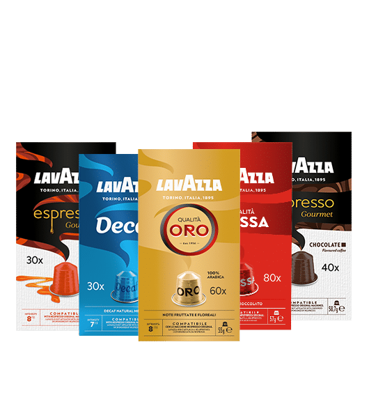 Kit Capsule Compatibili Nespresso 80 Qualità Rossa, 60 Qualità Oro + 30 Dek + 30 Caramel + 40 Chocolate