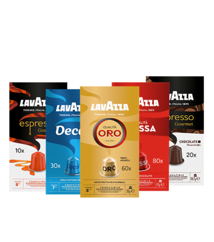 Kit 200 Capsule Compatibili Nespresso Qualità Rossa, Qualità Oro, Decaf, Caramel, Chocolate
