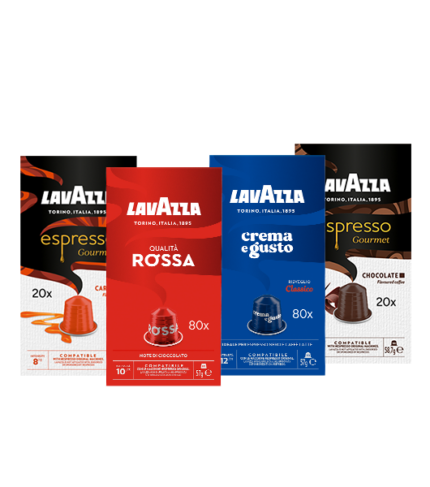Kit 200 Capsule Compatibili Nespresso Qualità Rossa, Crema e Gusto, Chocolate, Caramel