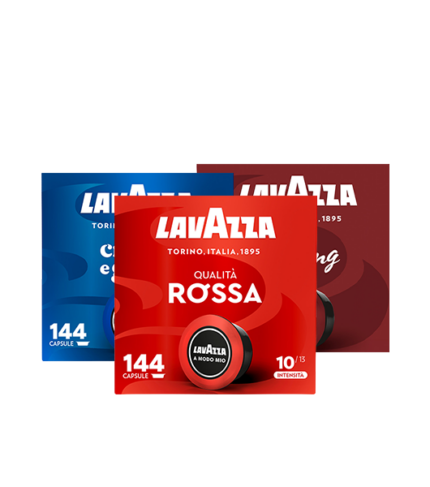 Kit 324 Capsule A Modo Mio Crema e Gusto, Qualità Rossa, Ginseng